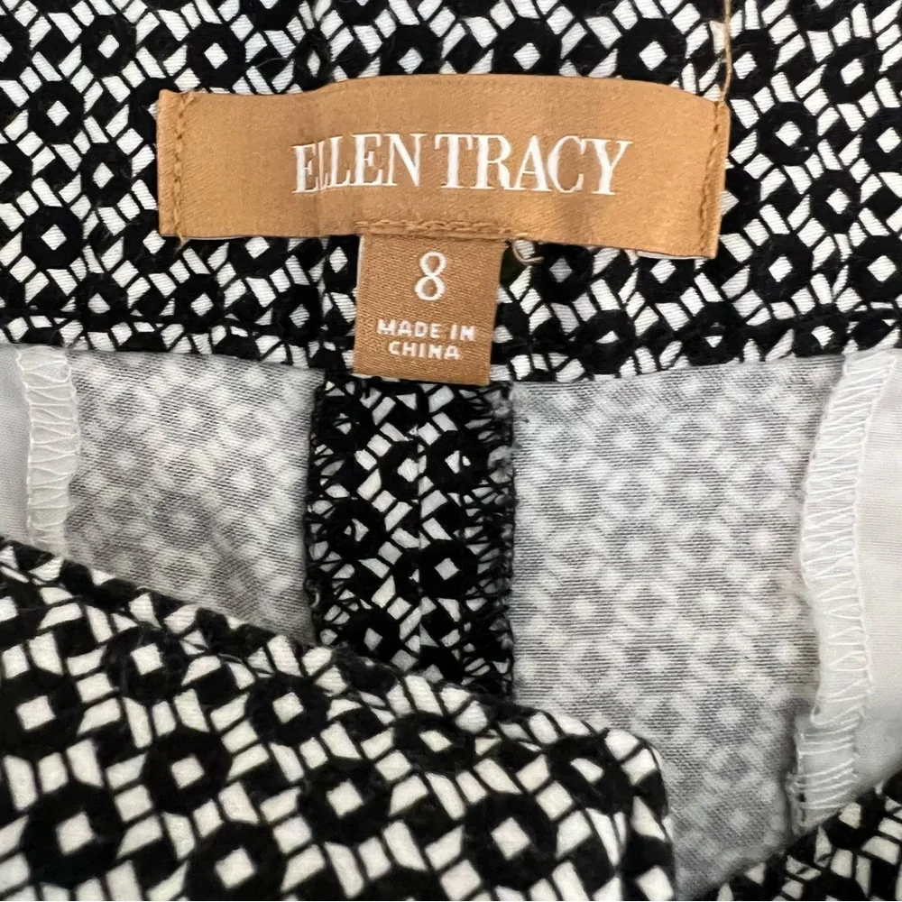 Ellen Tracy Women’s Mosaic Print Shorts Black and White Dressy Shorts - Picture 7 of 10